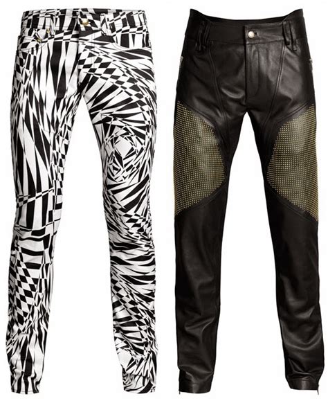 versace silk trousers|versace leather pants men's.